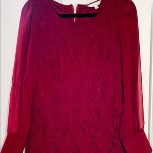 Burgundy lace dress